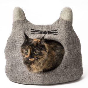 Dharma Dog Karma Cat Face Natural Wool Pet Cave