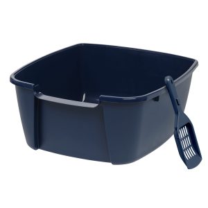 Iris Navy Cat Litter Box with Scoop