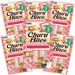 Inaba Churu Bites Chicken Wraps Tuna with Salmon Recipe Cat Treats