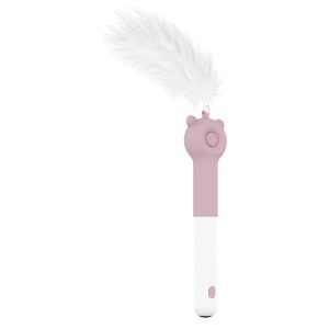 Pet Life Pink 'KITIQUE" 3-in-1 Retractable and Extendable Feathered and Laser Wand Kitty Cat Teaser