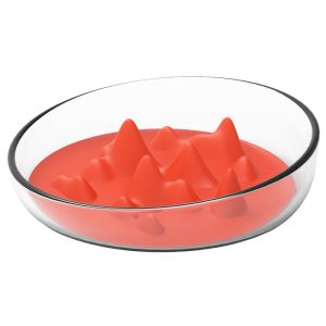 Pet Life Orange 'Cirlicue' Mountain Shaped Modern Slow Feeding Pet Bowl