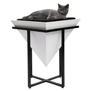 Mau Lifestyle White Pharaoh Elevated Cat Bed Pyramid
