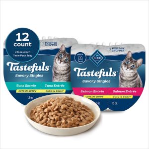 Blue Buffalo Tastefuls Savory Singles Salmon and Tuna Natural Wet Cat Food Cuts in Gravy Variety Pack