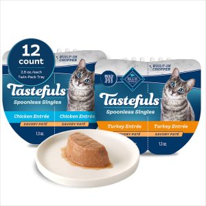 Blue Buffalo Tastefuls Spoonless Singles Chicken & Turkey Wet Cat Food Pate Variety Pack