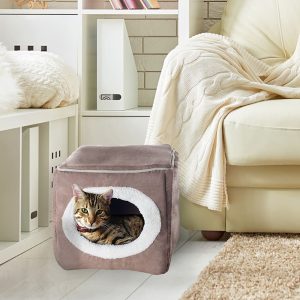 Pet Adobe Light Coffee Cozy Cave Enclosed Pet Bed