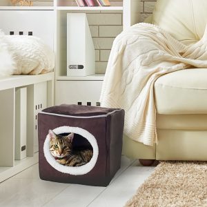 Pet Adobe Cozy Enclosed Cave Cube Pet Bed