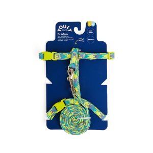 YOULY Green & Silver Rope Cat Harness & Leash Set