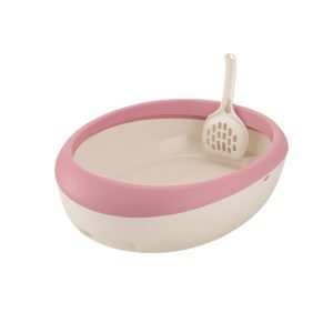 Richell Paw Trax Top Open Salmon Cat Litter Pan