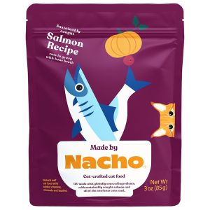 Made by Nacho Sustainably-Caught Salmon Recipe Cuts In Gravy with Bone Broth Wet Cat Food