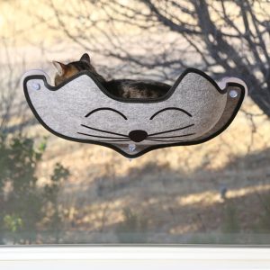 K&H Gray EZ Mount Window Bed Kitty Sill with Face