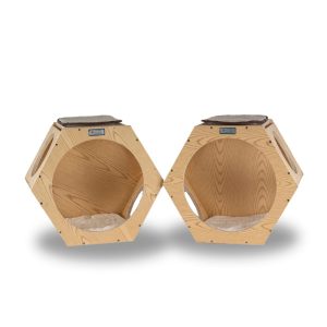 Armarkat W2107A Real Wood Wall Series Set of Two Natural Cat Tree Additions