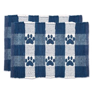 Bone Dry Nautical Blue & White Printed Paw Pet Feeding Mat