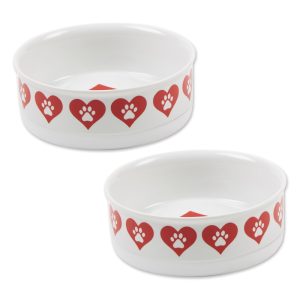 Bone Dry Heart Paw Pet Bowl