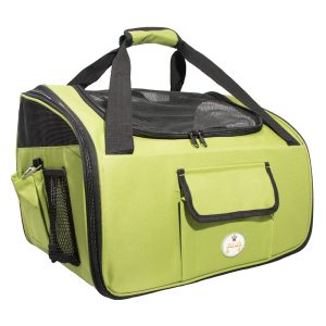Pet Life Olive Ultra-Lock' Collapsible Safety Travel Wire Folding Pet Car Seat Carrier