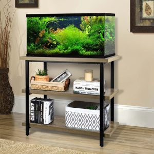 Aquatic Fundamentals Kyndall Laine Home 29/37 Gallon 3-Tier Gray Wash Aquarium Stand