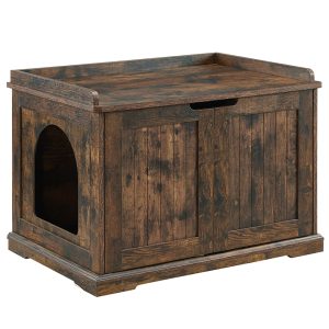 UniPaws Cat Litter Box Enclosure in Rustic