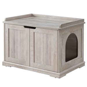 UniPaws Cat Litter Box Enclosure in Weathered Gray