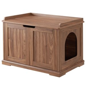 UniPaws Cat Litter Box Enclosure in Walnut