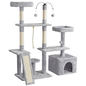 Topeakmart Multilevel Plush Cat Tree Play Center