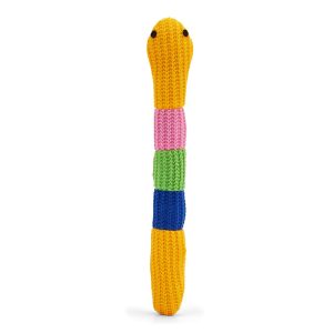 Leaps & Bounds Yellow Crochet Snake Cat Toy