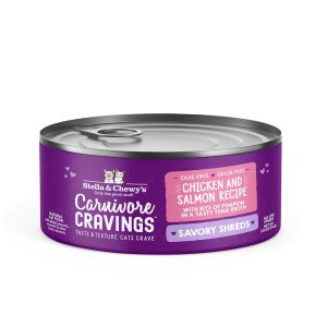 Stella & Chewy's Carnivore Cravings Savory Shreds Cage-Free Chicken & Wild-Caught Salmon Wet Cat Food