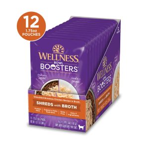 Wellness Bowl Boosters Shredded Boneless Chicken Recipe in Broth Healthy Topper Wet Cat Food