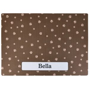 Drymate Brown Stripe Tan Paw Personalized Cat Litter Mat