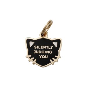 Two Tails Pet Company Silently Judging You Pet ID Tag