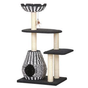 PetPals Group Ace Paper Handcrafted Cat Tree Condo, Sisal Rope Scratching Posts Top Perch