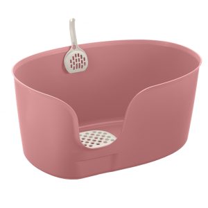 Richell Salmon Pink High Wall X Large Cat Litter Box