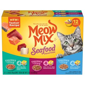 Meow Mix Savory Morsels Seafood Favorites Variety Pack Wet Cat Food