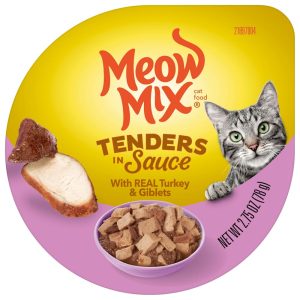 Meow Mix Tenders in Sauce With REAL Turkey & Giblets Wet Cat Food