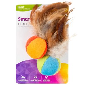 SmartyKat Flutter Balls Plush Catnip and Feather Cat Toys
