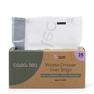Casa Leo Leo's Loo Lavender Drawstring Waste Drawer Liners for Automatic Self-Cleaning Cat Litter Box