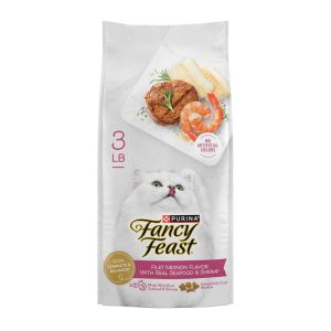 Purina Fancy Feast Dry Cat Food Filet Mignon Flavor with Seafood and Shrimp