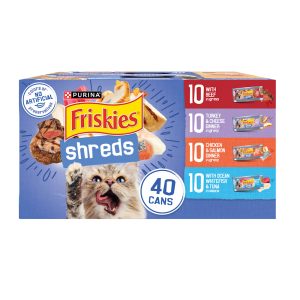 Friskies VP Shreds With Beef, Turkey and Cheese, Chicken and Salmon, Ocean Whitefish & Tuna Dinner
