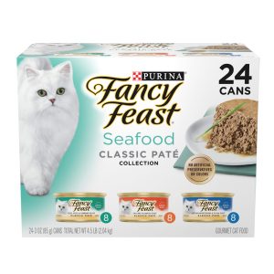 Fancy Feast Pate Seafood Classic Collection Grain Free Wet Cat Food Variety Pack