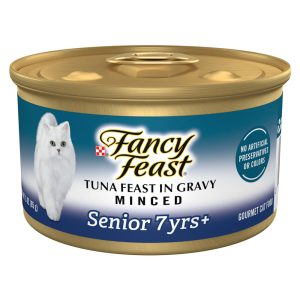 Fancy Feast Senior 7+ High Protein Gravy, Tuna Feast Minced Wet Cat Food