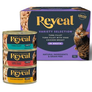 Reveal Limited Ingredient Natural Grain Free, Fish and Chicken Flavors Wet Canned Cat Food Variety Pack