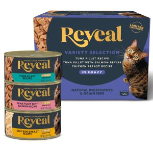 Reveal Limited Ingredient Natural Grain Free, Fish and Chicken Flavors in Gravy Wet Cat Food Variety Pack