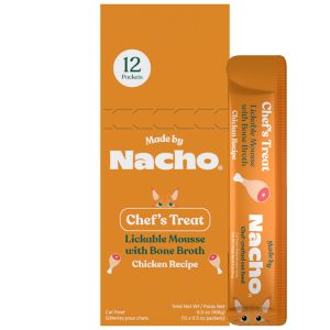 Made by Nacho Chef's Treat All Life Stages Cat Lickable Mousse with Bone Broth Chicken Recipe