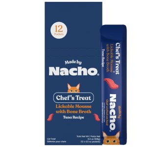 Made by Nacho Chef's Treat All Life Stages Cat Lickable Mousse with Bone Broth Tuna Recipe