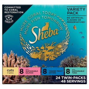 Sheba Perfect Portions Salmon, Tuna & Trout Wet Cat Food Cuts in Gravy Variety Pack