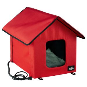 Pet Adobe Heated Cat House with Sherpa Pad