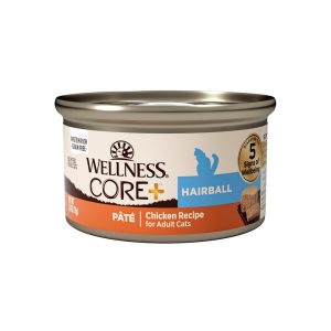 Wellness CORE+ Hairball Natural Grain Free Chicken & Chicken Meal Pate Canned Wet Food