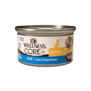 Wellness CORE+ Indoor Natural Grain Free Tuna & Tilapia Pate Canned Wet Cat Food