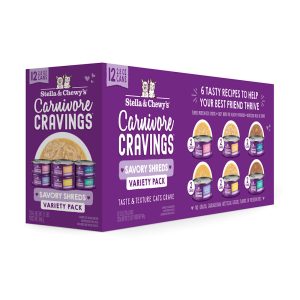 Stella & Chewy's Carnivore Cravings Savory Shreds Canned Variety Pack Cat Food