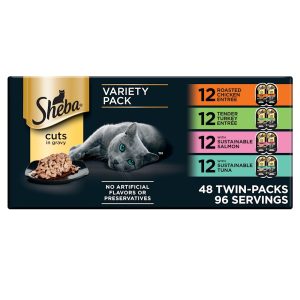 Sheba Perfect Portions Cuts in Gravy Trays Wet Cat Food Variety Pack