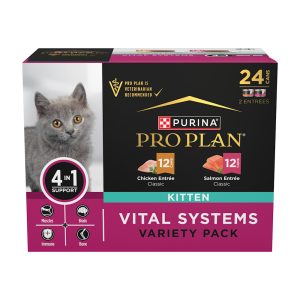 Purina Pro Plan Vital Systems Chicken & Salmon Entree Wet Kitten Food 4-in-1 Variety Pack