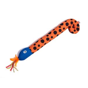 Jupiter Orange Frilly Snake Cat Toy